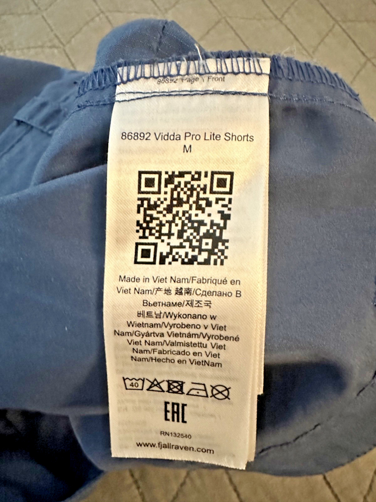 Fjallraven Vidda Pro Lite Shorts, Mens US 36 (EU 52), Blue, Exc Cnd, RRP $120