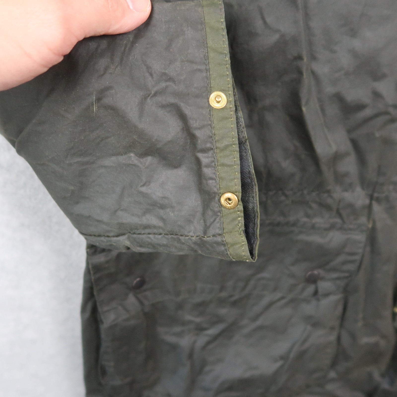 VIntage 90s Barbour Men’s A5 Lined Durham Wax Jacket Green C42 / 107CM