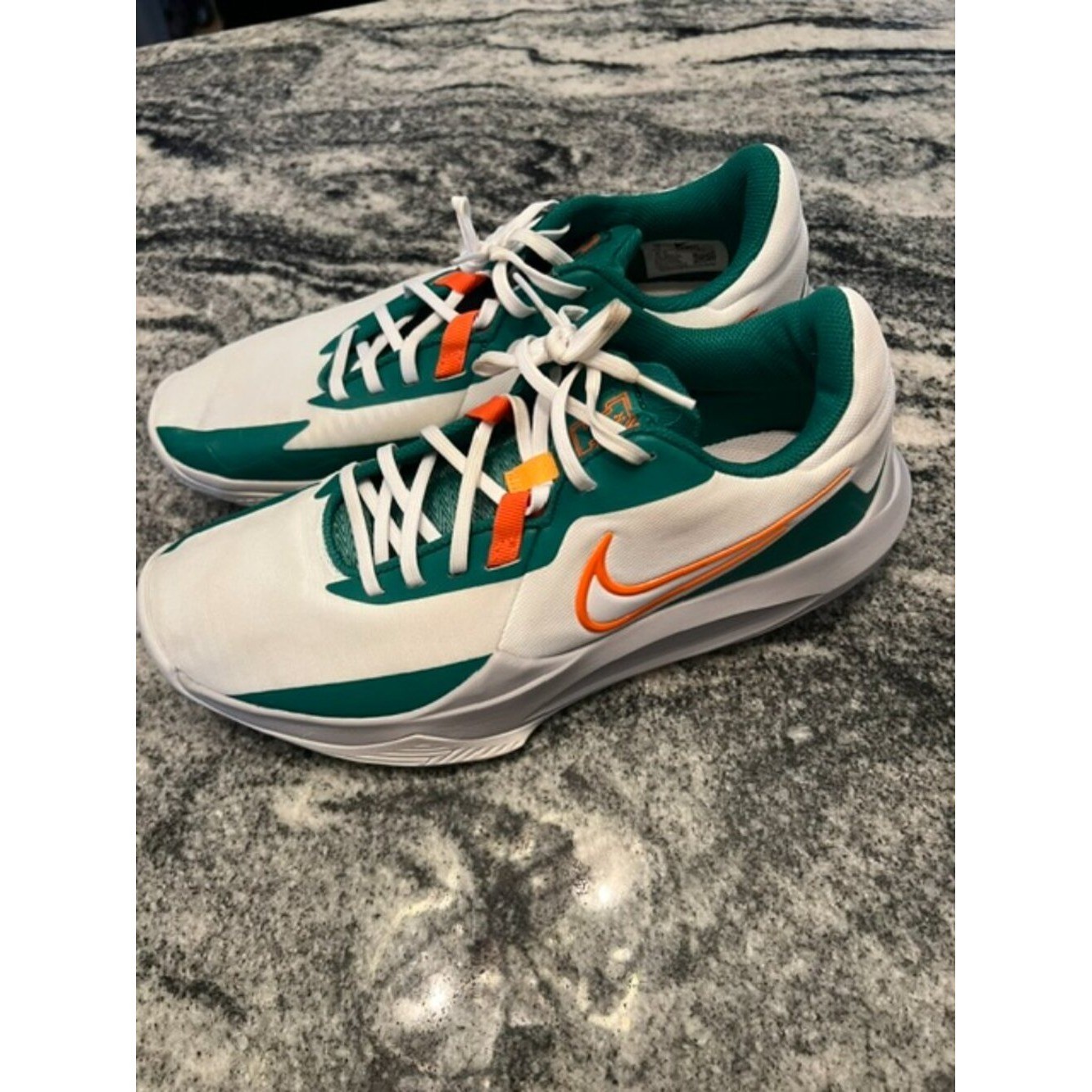 Nike Precision 6 Basketball Shoes White Malachite Orange DD9535-103 Men’s US 10