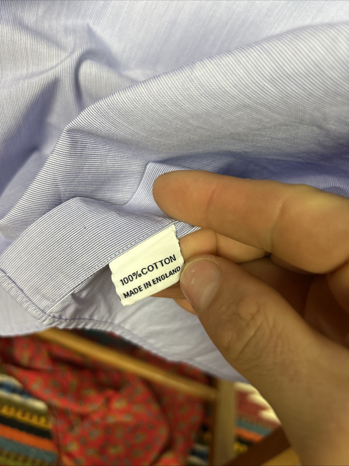 Turnbull & Asser Men’s Dress Shirt Size 16.5″ 42cm Blue Double Cuff