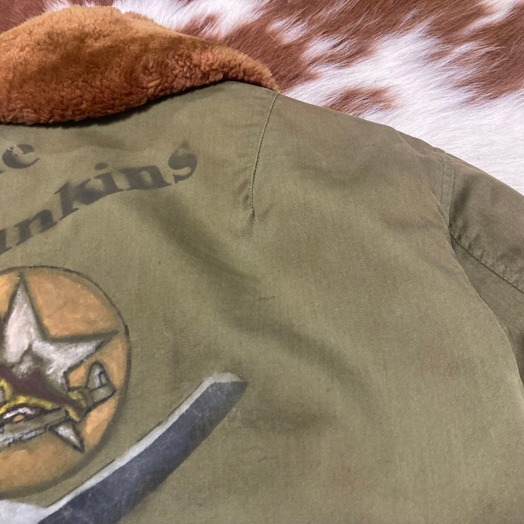 USAAF 40s Vintage B-15 Flight Jacket Hand Paint Military Size 40 Men’s Outer