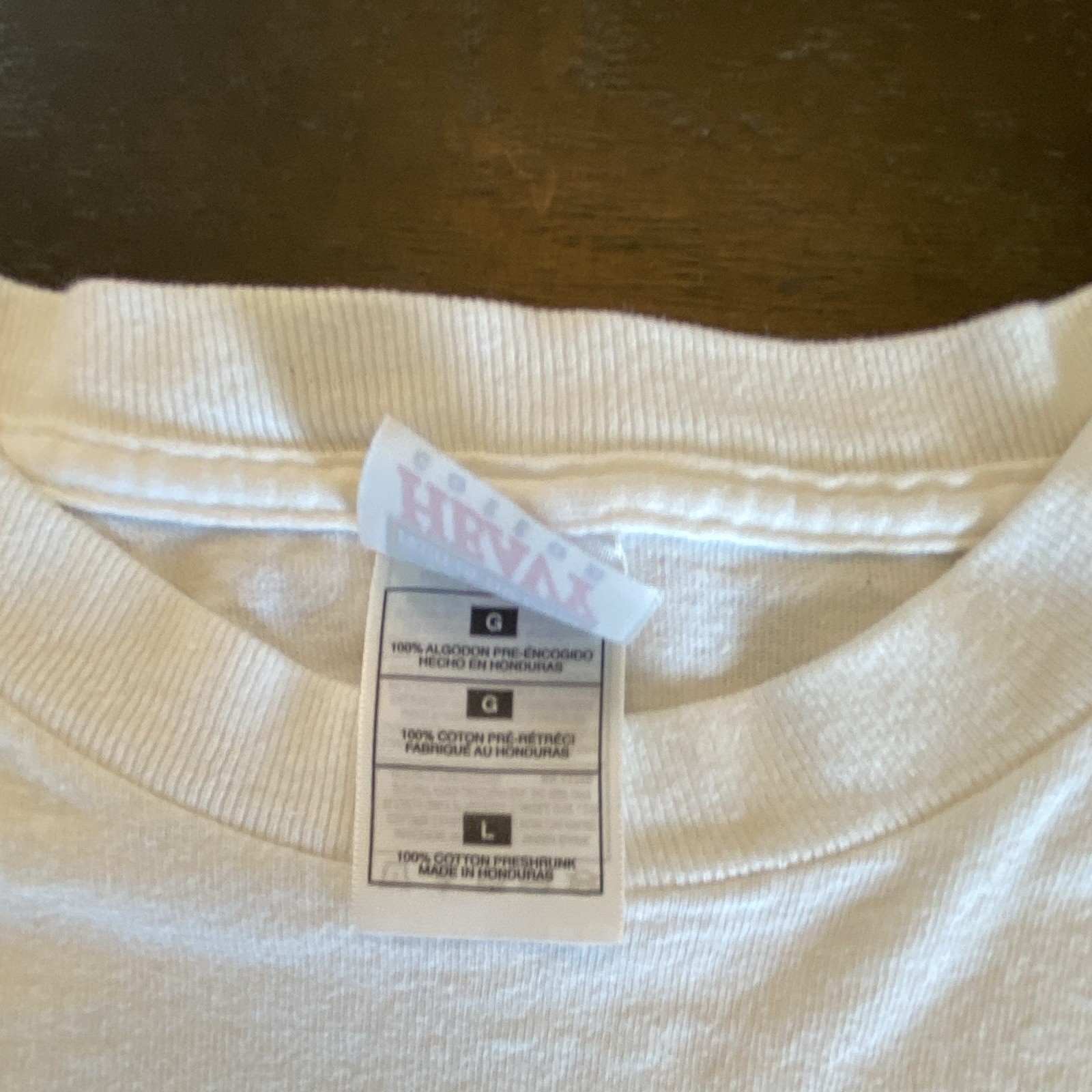 Hanes Men’s White Embroidered Florida Crew Neck Preshrunk T-Shirt Size L