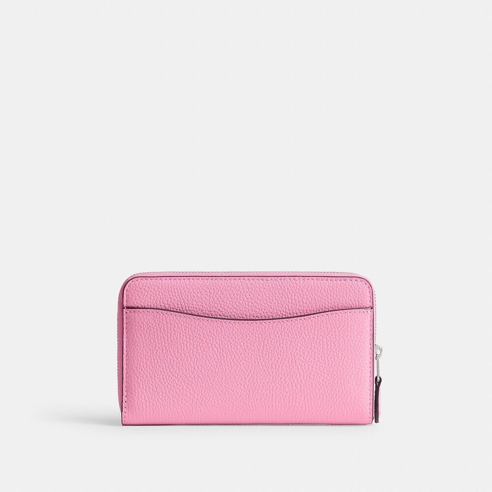 Coach Essential Medium Zip Around Wallet CR546 IN Silver/Vivid Pink