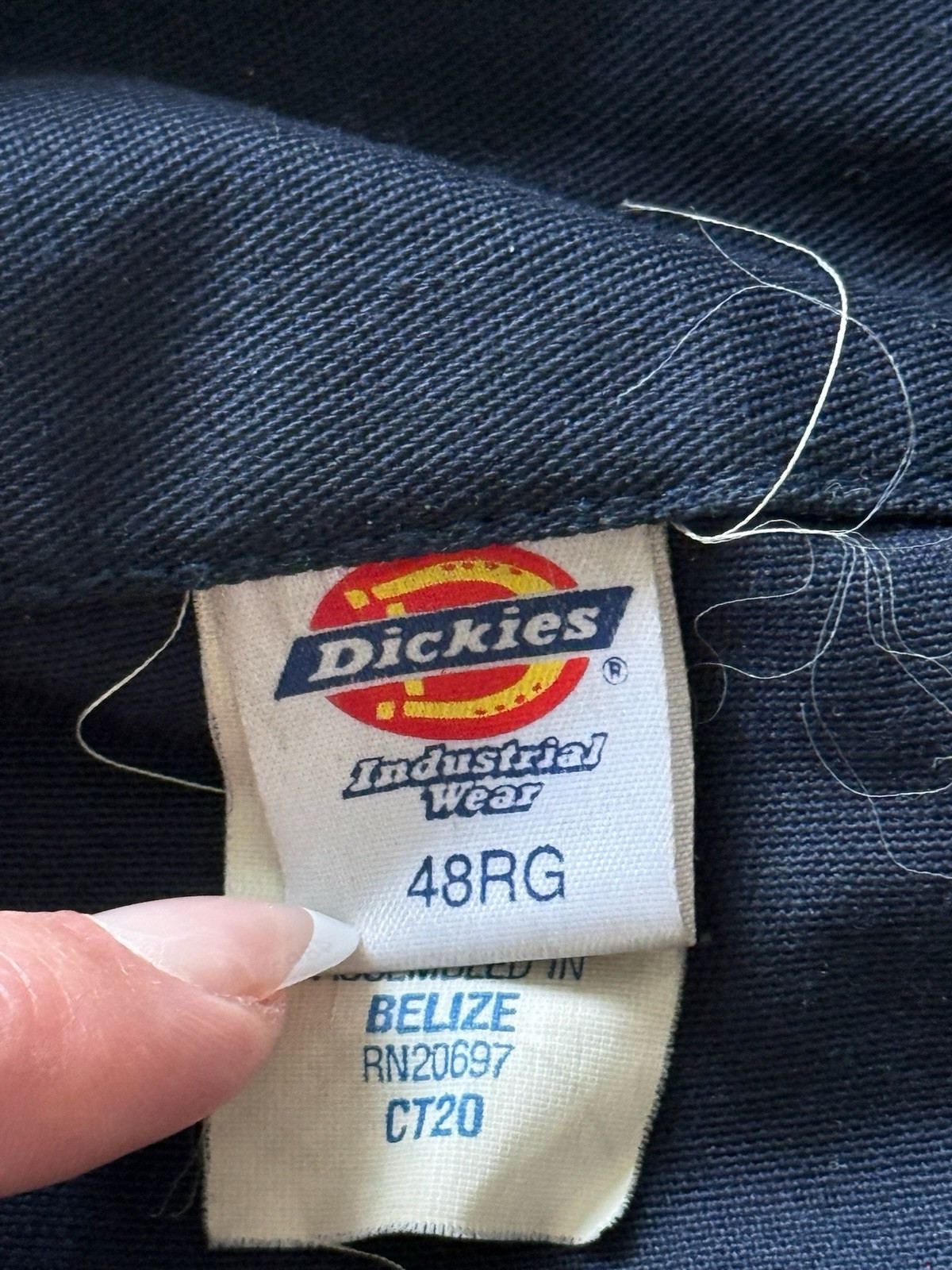 Vtg Dickies Navy Twill Work Coveralls CT20 DAS Patch Mechanic Utility Jumpsuit