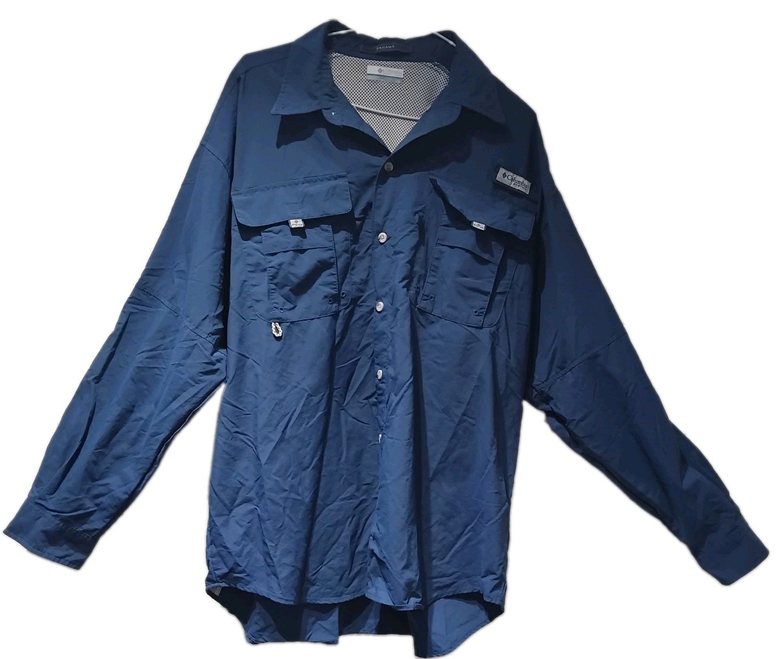 COLUMBIA PFG Large Men’s Long Sleeve Vented Polyester Shirts x 3, Omni-Shade.