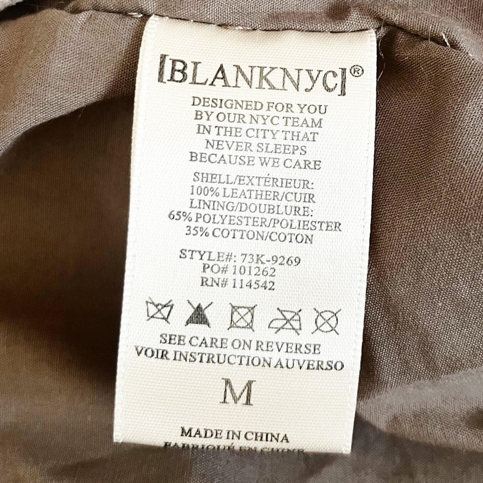 BLANKNYC Suede Moto Jacket Taupe Leather Biker Zip Belted Size Medium