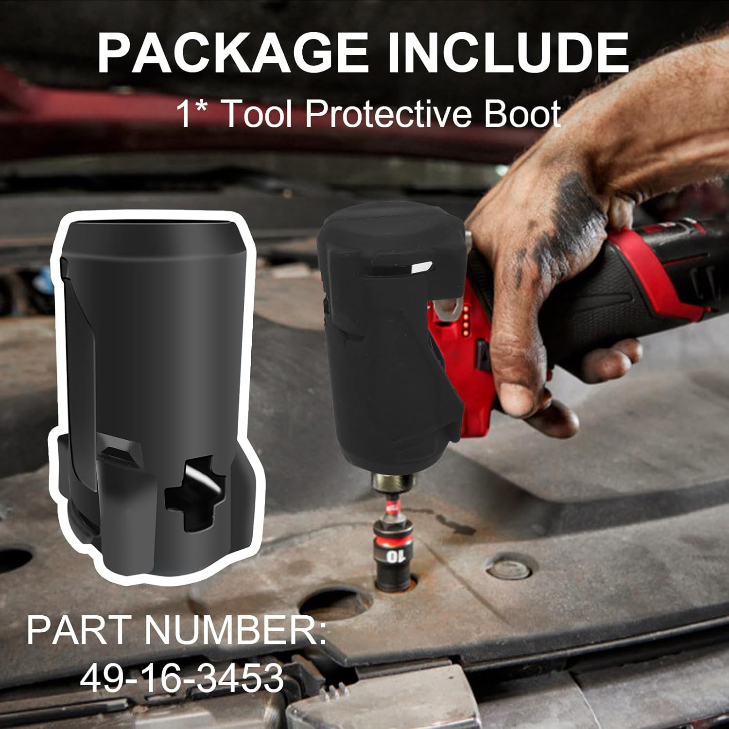 Deawater 1Pcs 49-16-3453 Impact Protective Boot for Milwaukee M12 FUEL 1/4 In. H