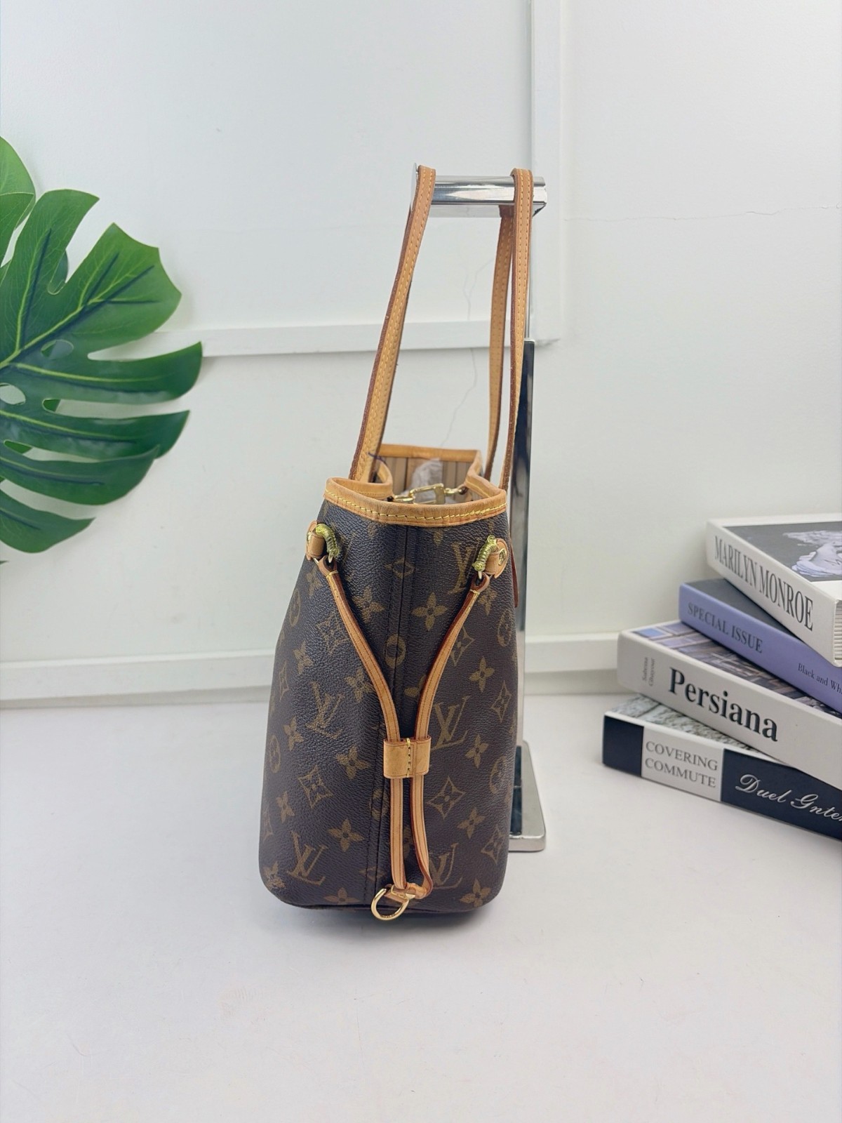Authentic Louis Vuitton Neverfull PM Monogram Tote Bag Beige Lining eBay AG