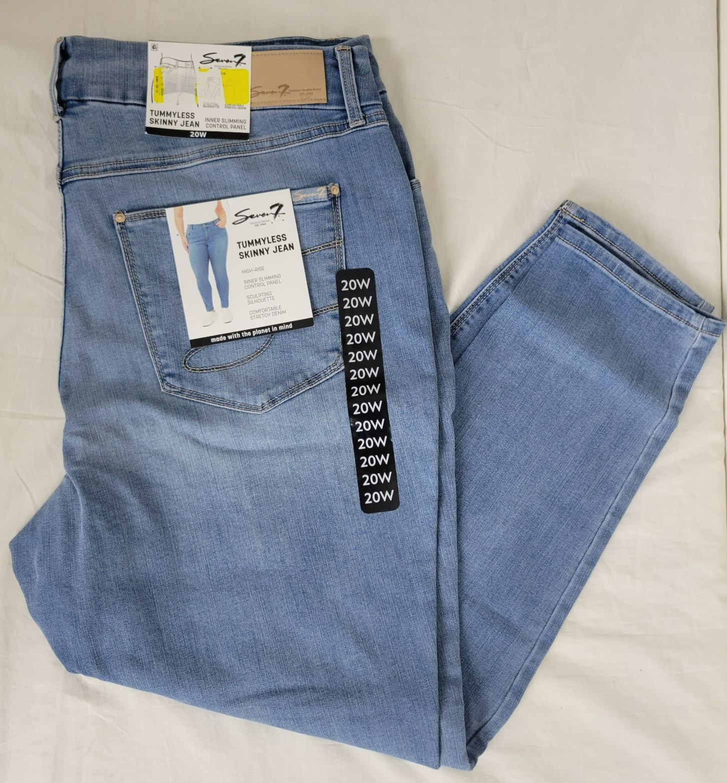 Seven7 Tummyless High Rise Comfy Stretch Skinny Jean Womens 20W MARTINIQUE