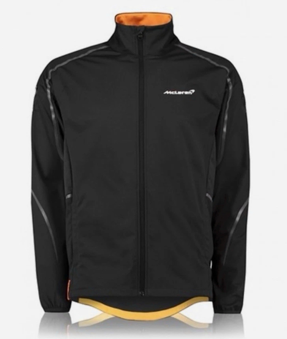 Mclaren Womens Full Zip Charcoal Orange Softshell Racer Drive Jacket US Medium