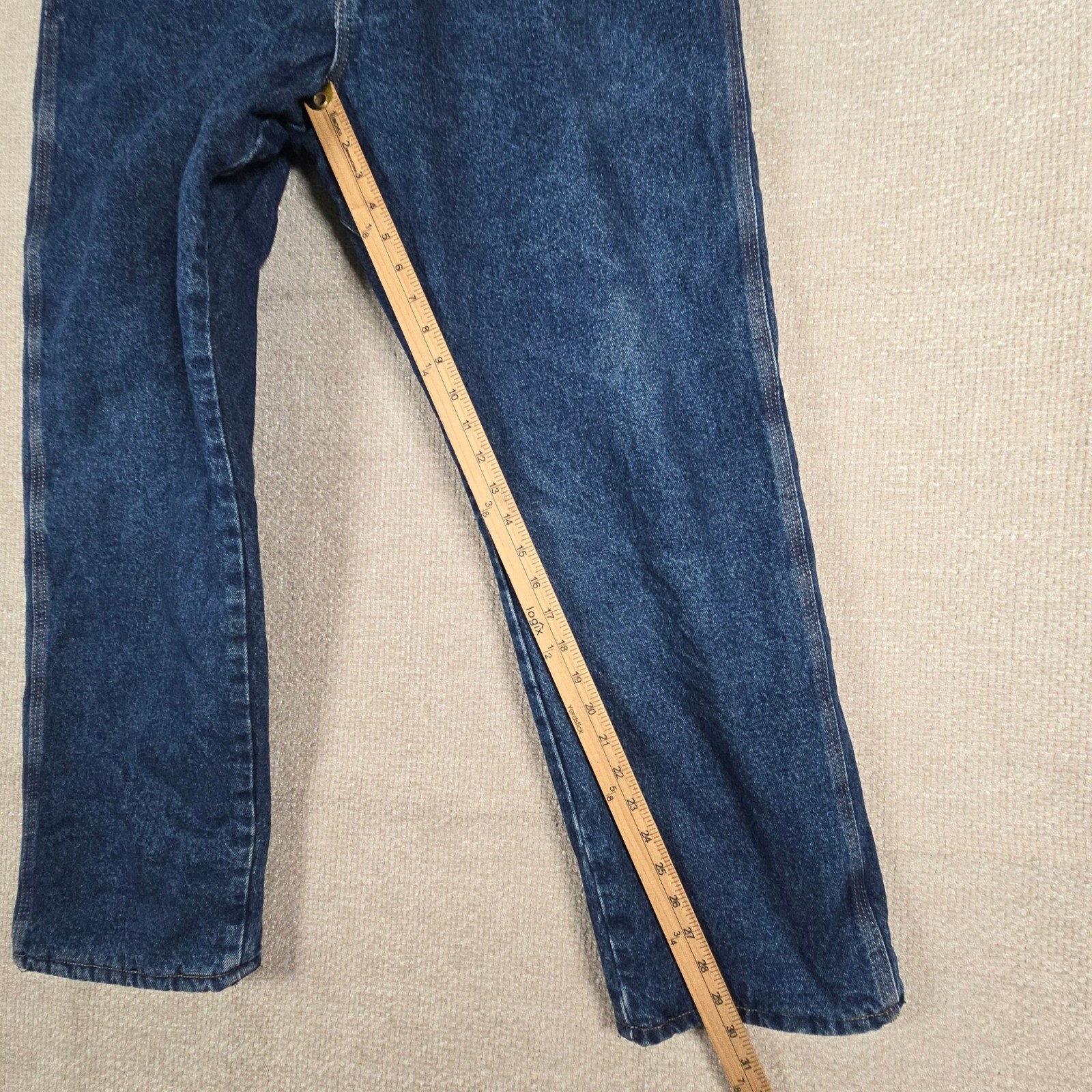 Wrangler RIGGS Workwear Fleece Lined Jeans Mens 38×30 Dark Wash Blue 3W055TH
