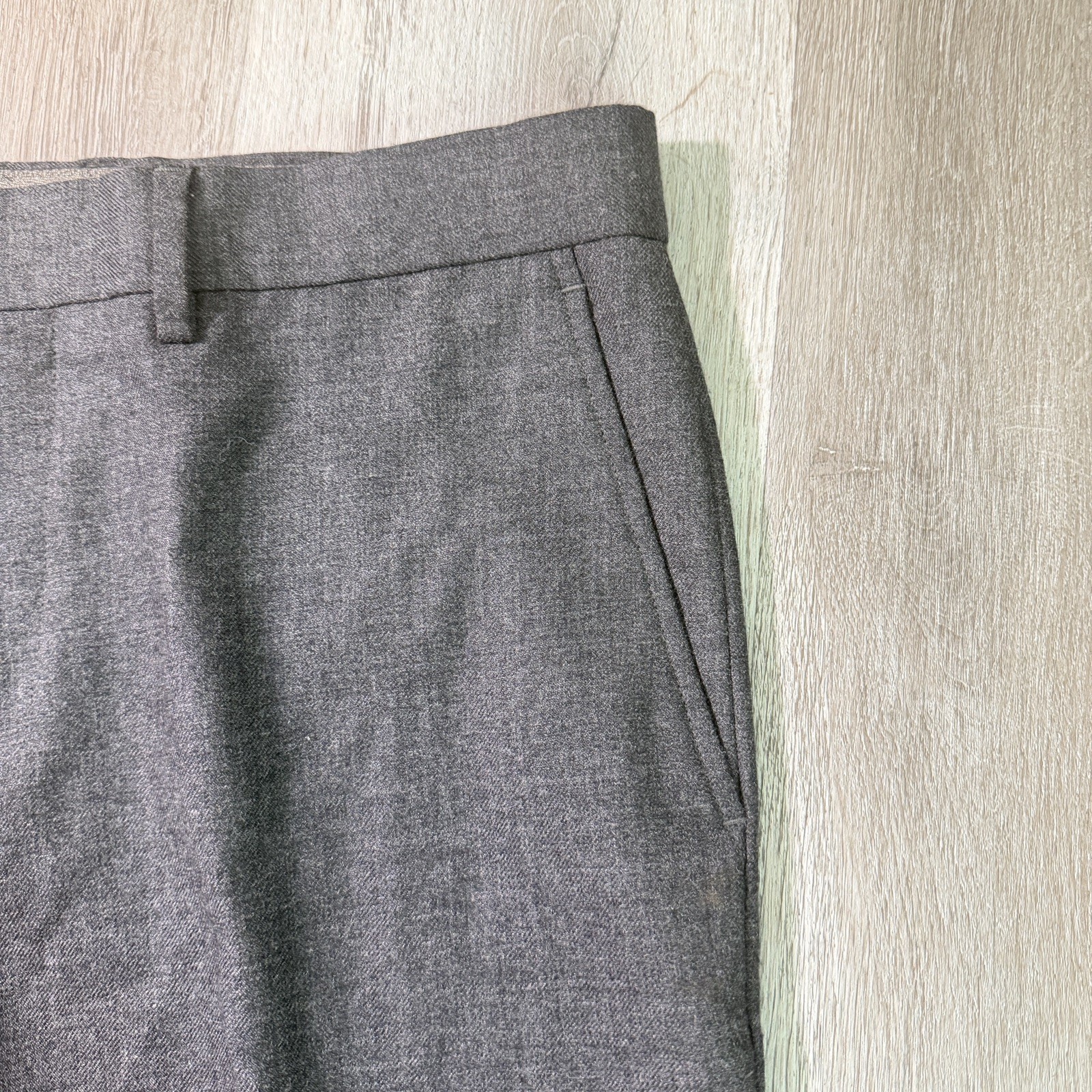 J. Crew Bowery Classic Fit Wool Charcoal Grey Herringbone Pants Men’s 34×32