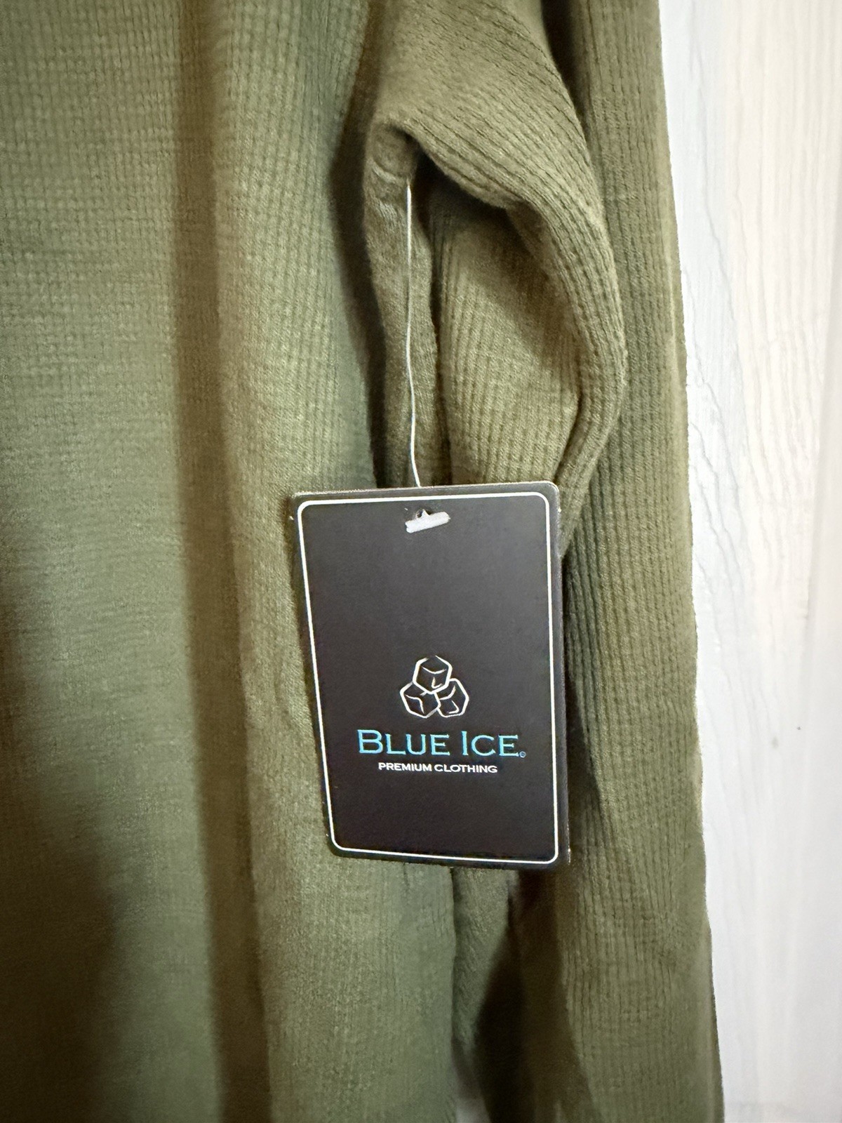 Blue Ice Men’s Olive Crew Neck Knit Pullover Sweater Long Sleeve Size M