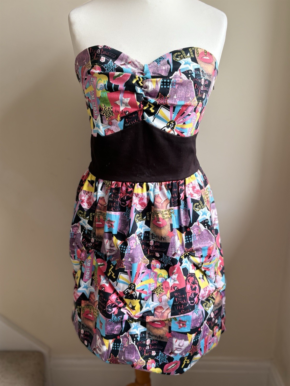Hell Bunny Strapless Pop Art Bubble Dress XL Rockabilly Pin Up Party Dress
