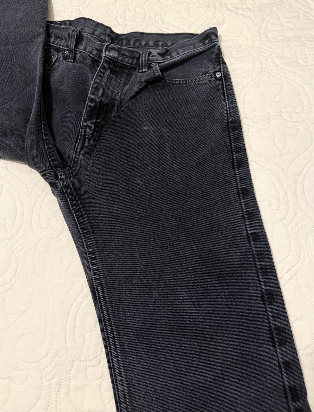 Levi’s 505 Men’s Jeans Black Regular Fit Straight Leg Denim Size W32 L29 *READ
