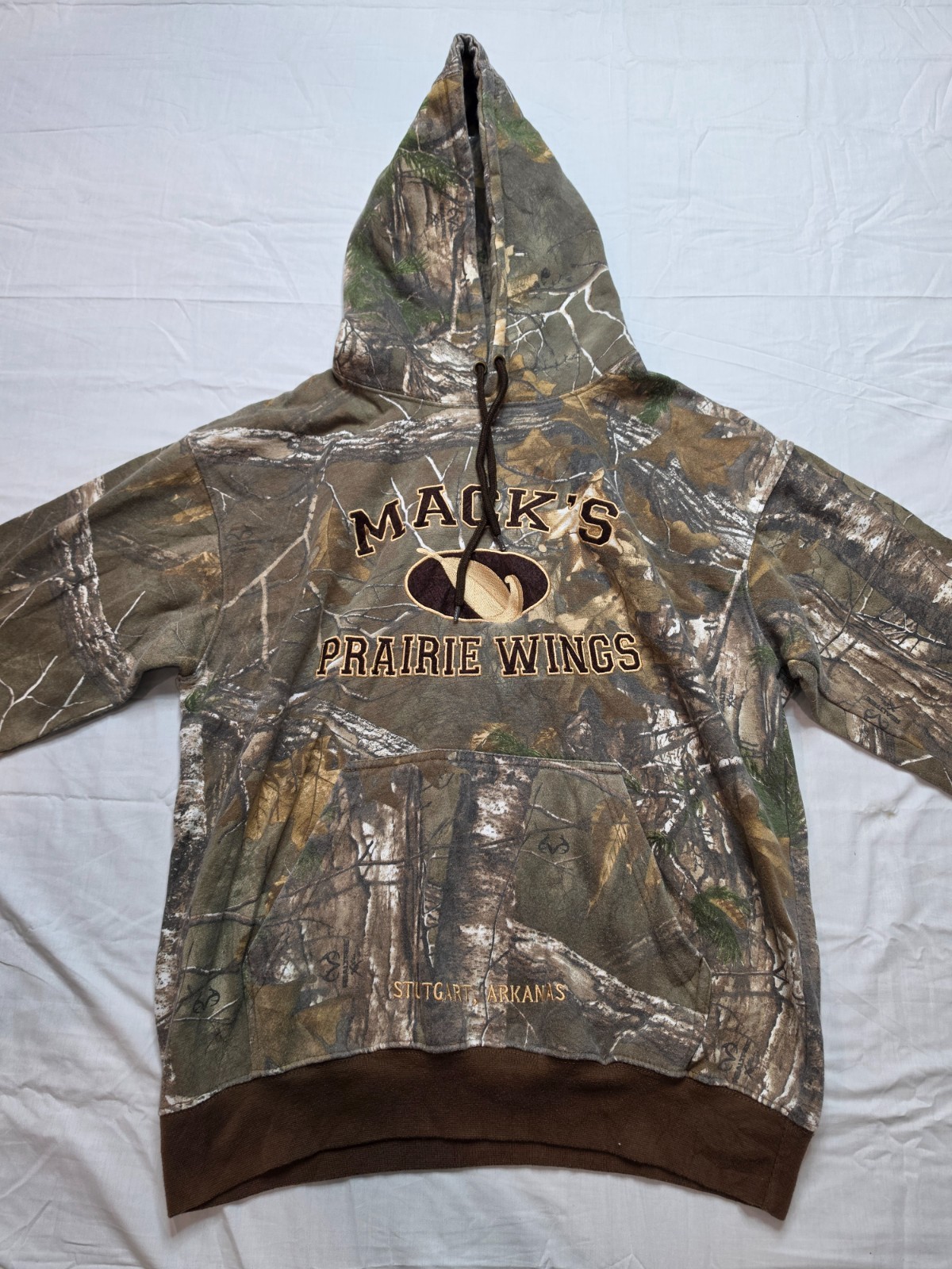 Reeltree Camo Hoodie Mens L Pullover Fleece Sweatshirt Logo Hunting Waterfool
