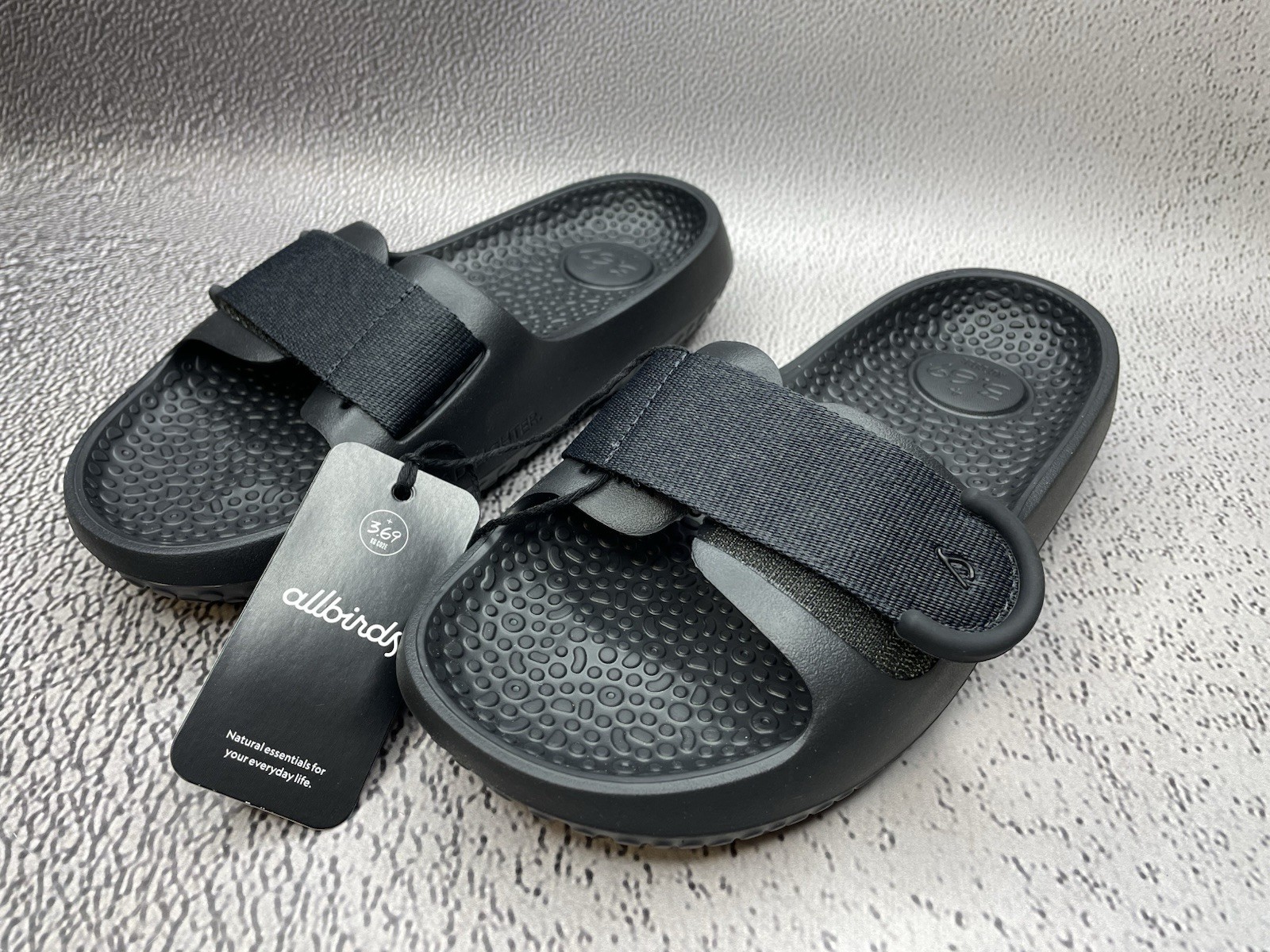 Allbirds Unisex Sugar Slide Sandals Black Eco Friendly Size W 8 M 6