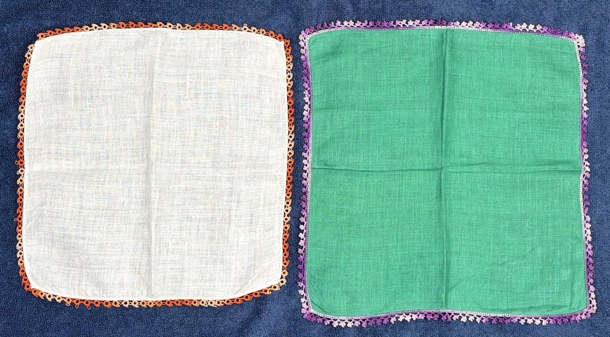 16 Crochet Tatted Lace Trim Hankies Vintage Lot Variety