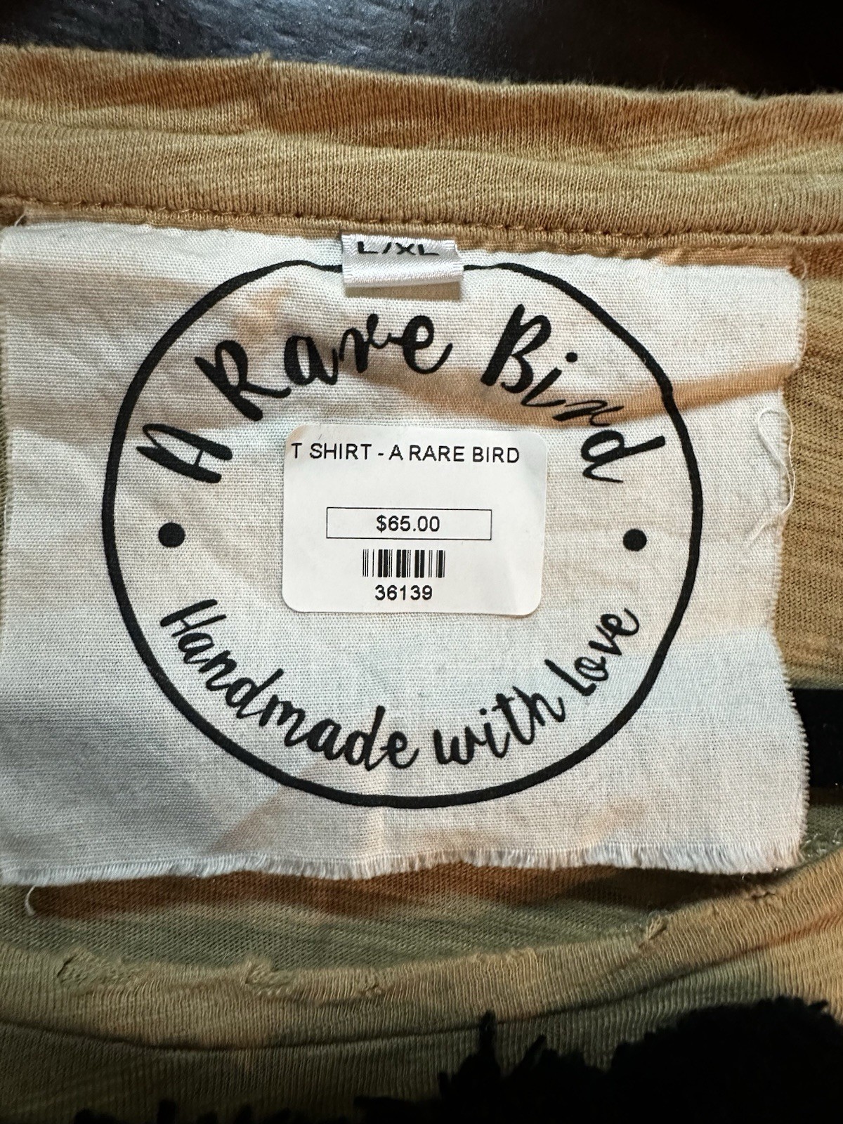 A Rare Bird “Cutie Pie” Distressed Graphic Tee with Pom Detail NWT Retail $65