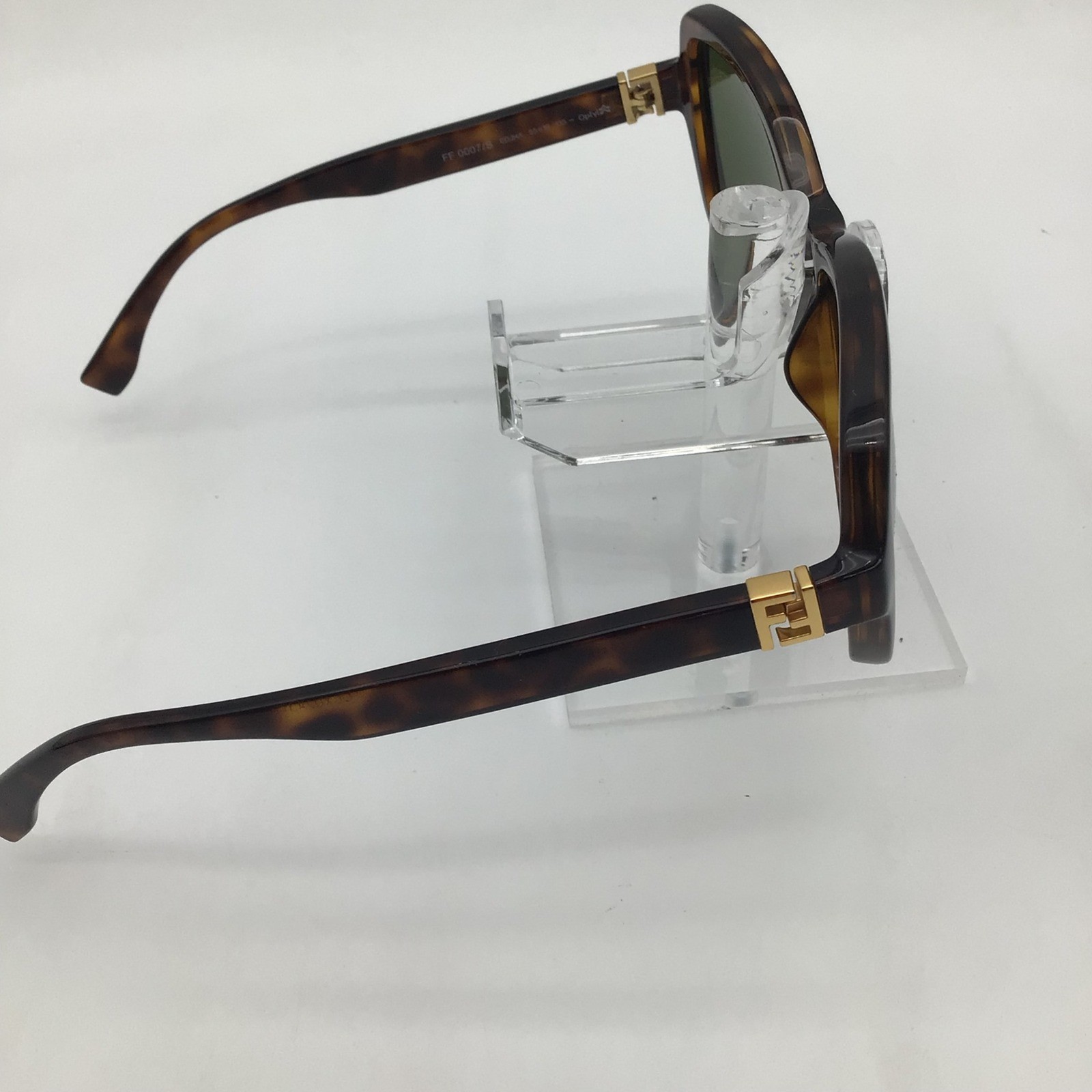 Fendi FF 0007/S Sunglasses Dark Havana Tortoise Gold FF Logo Square Italy NEW