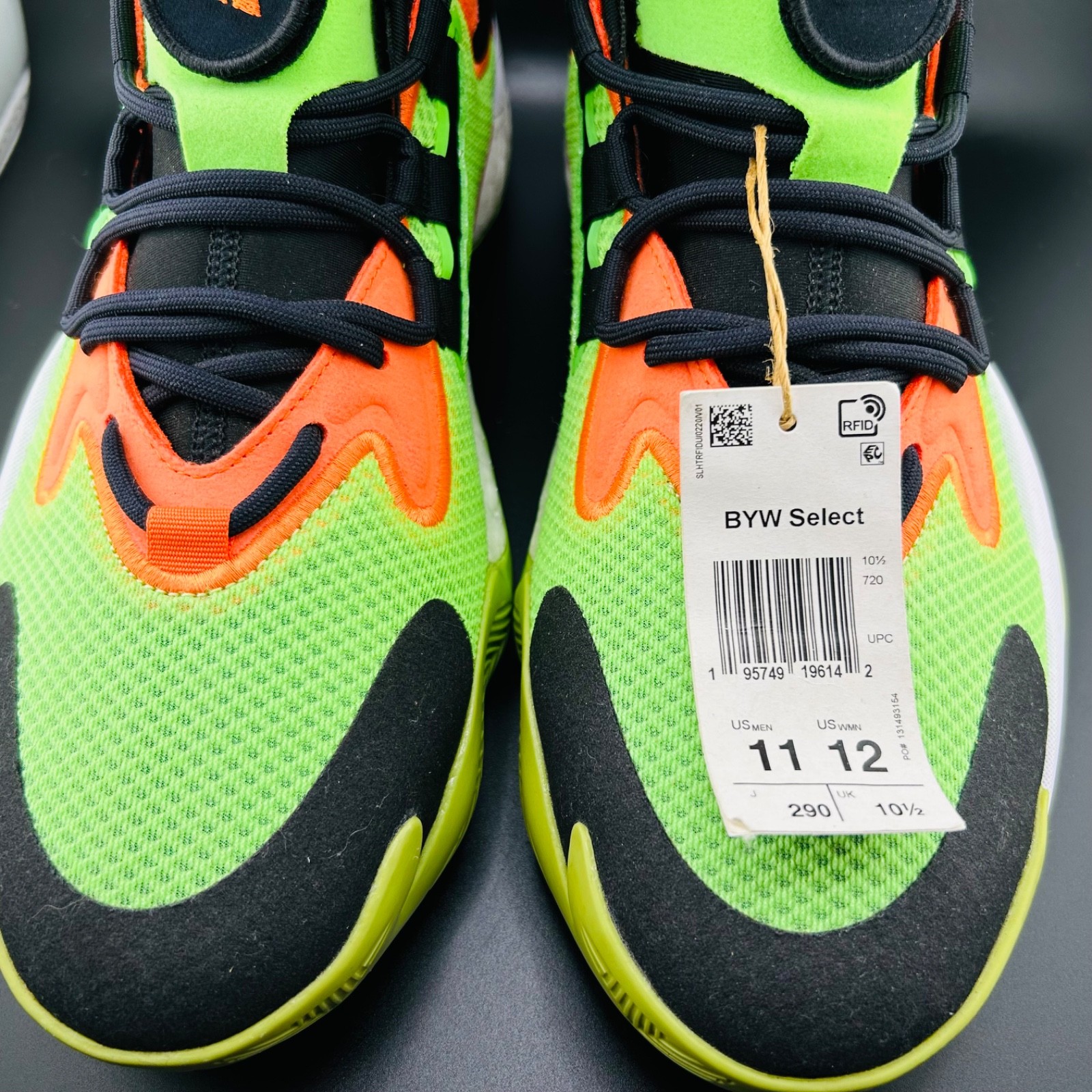 Adidas BYW Select Basketball Shoes Solar Green Impact Orange Core IG4948 Sz 11