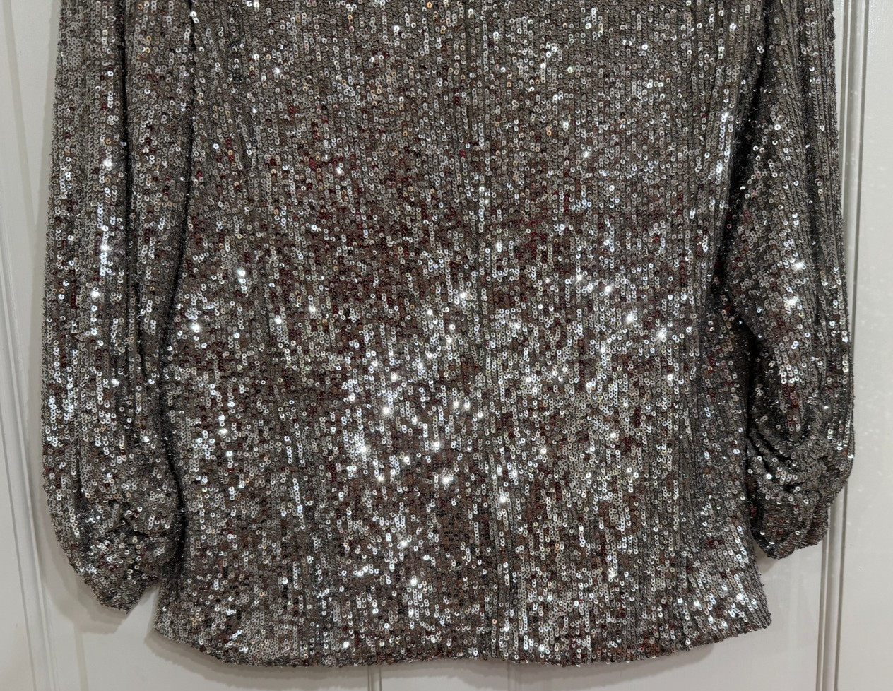 SALE New w Tags $348 Generation Love Silver all over Sequin Jacket sz M