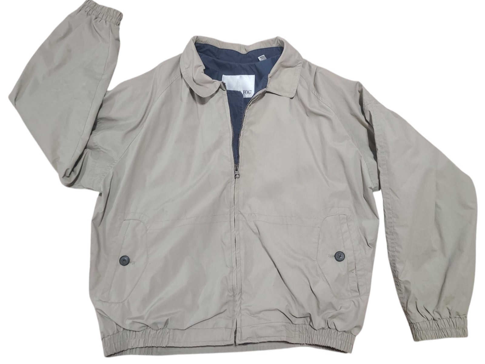 Vintage London Fog Bomber Style Jacket Tan Khaki Size Large
