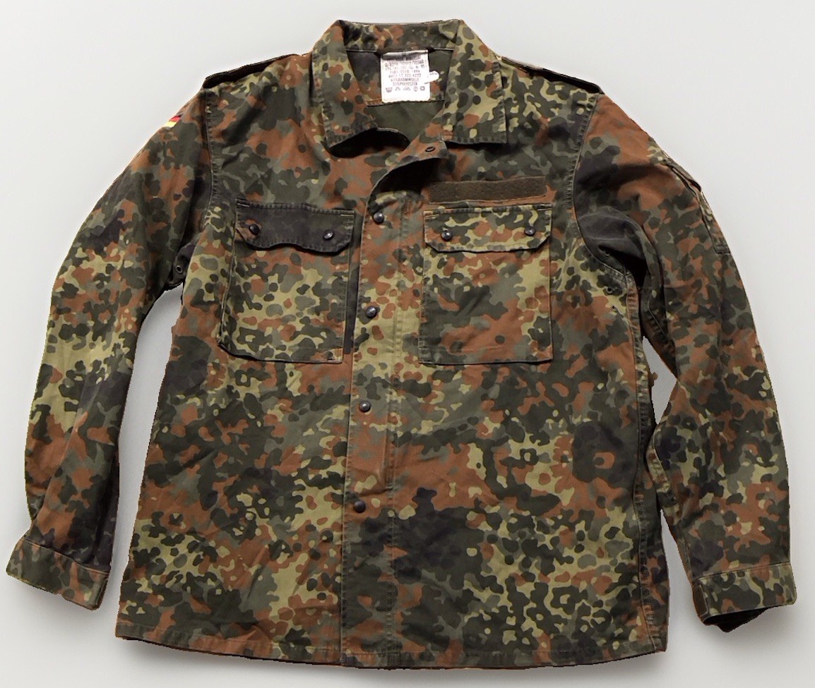 DEU GE German Army Camo Snap-Button Full Zip 175-185/1996 Jacket Field Coat