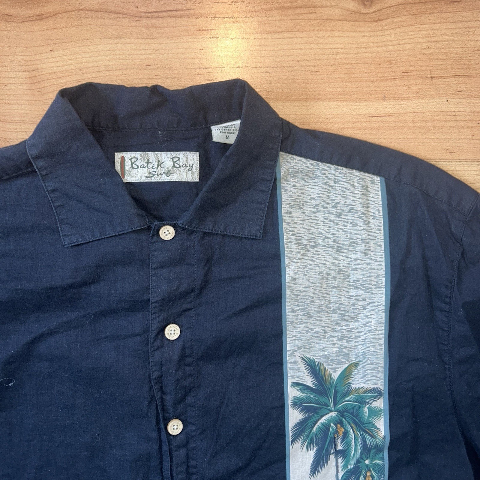 Batik Bay Hawaiian Men’s Short Sleeve Shirt Tropical Vacation Palm Trees Mens M