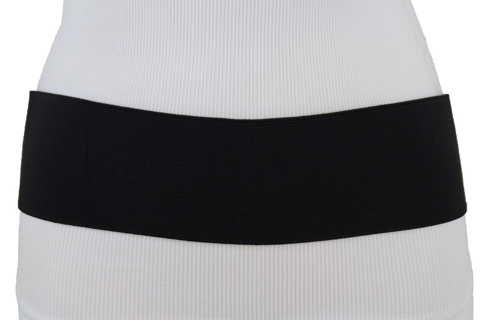 Women Wide Waistband Elastic Black Day Fashion Belt High Waist Hip Fit Size S M