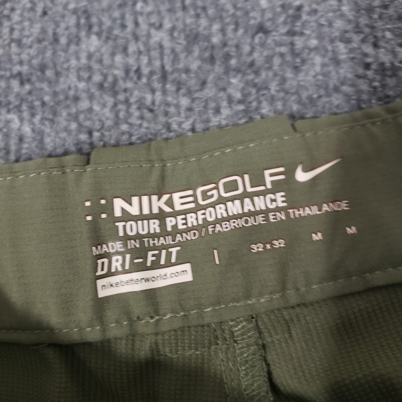 nike golf tour performance pants mens 32×32 green poly spandex blend