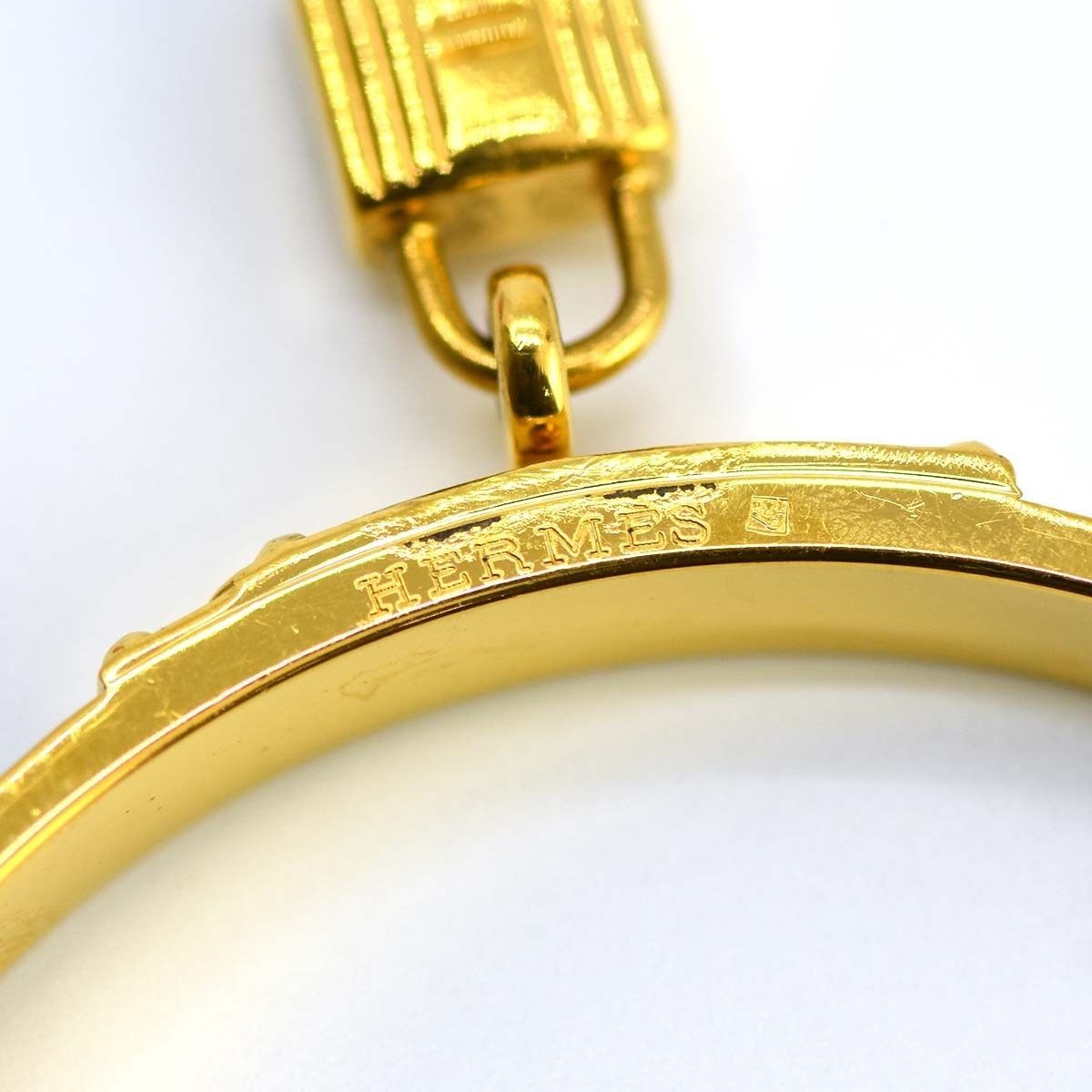 HERMES Kelly Bangle Courchevel Leather Blue Gold Hardware 7.5mm Pre-owned