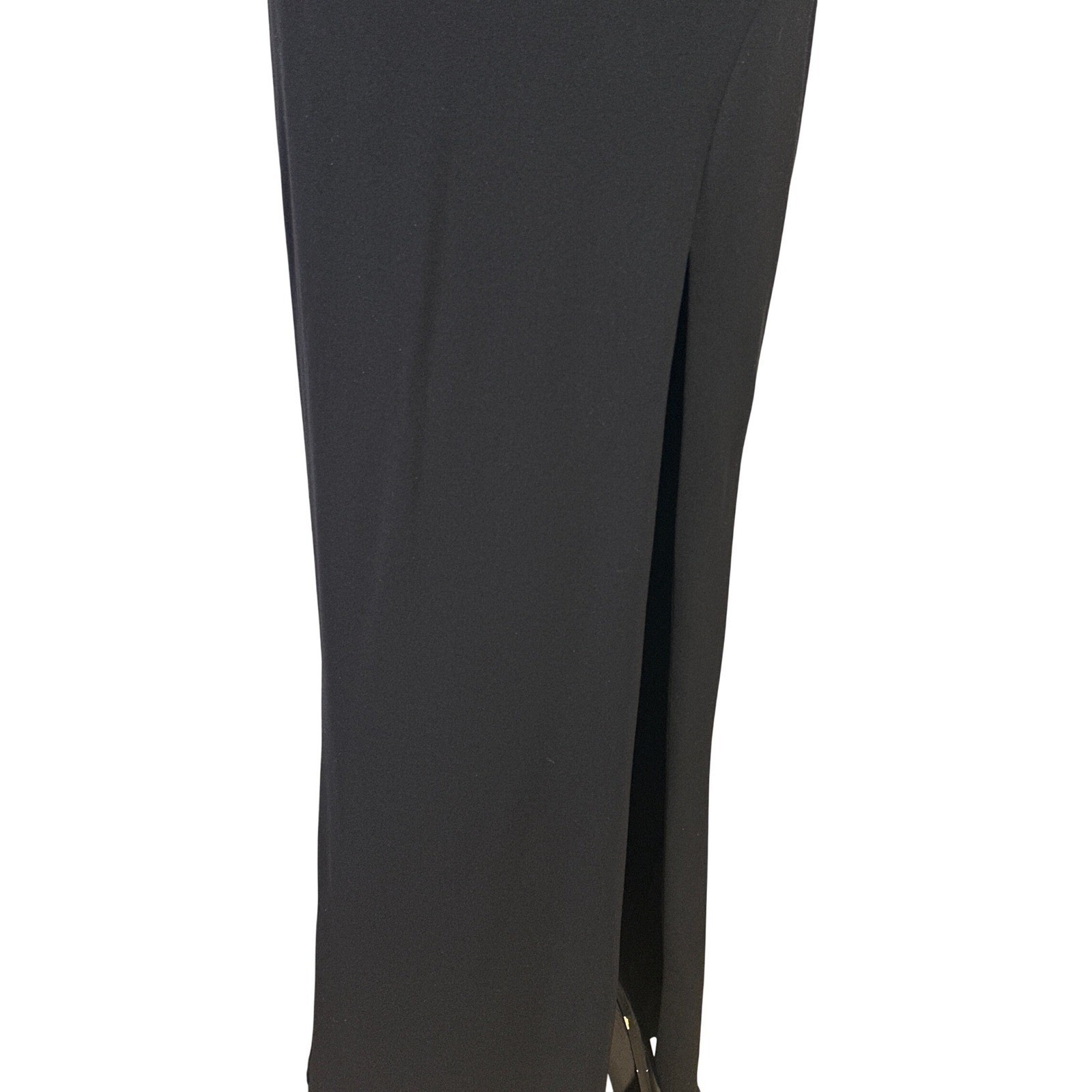 Katie May Black Square Neck High Slit Maxi Dress S Formal Wedding Guest Gown