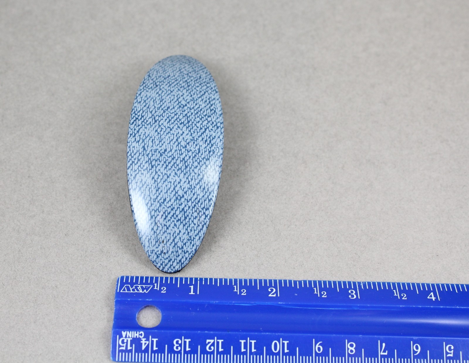 Hair Clips pattern barrette plastic oval hair clip 3 1/8″ long blue #7721