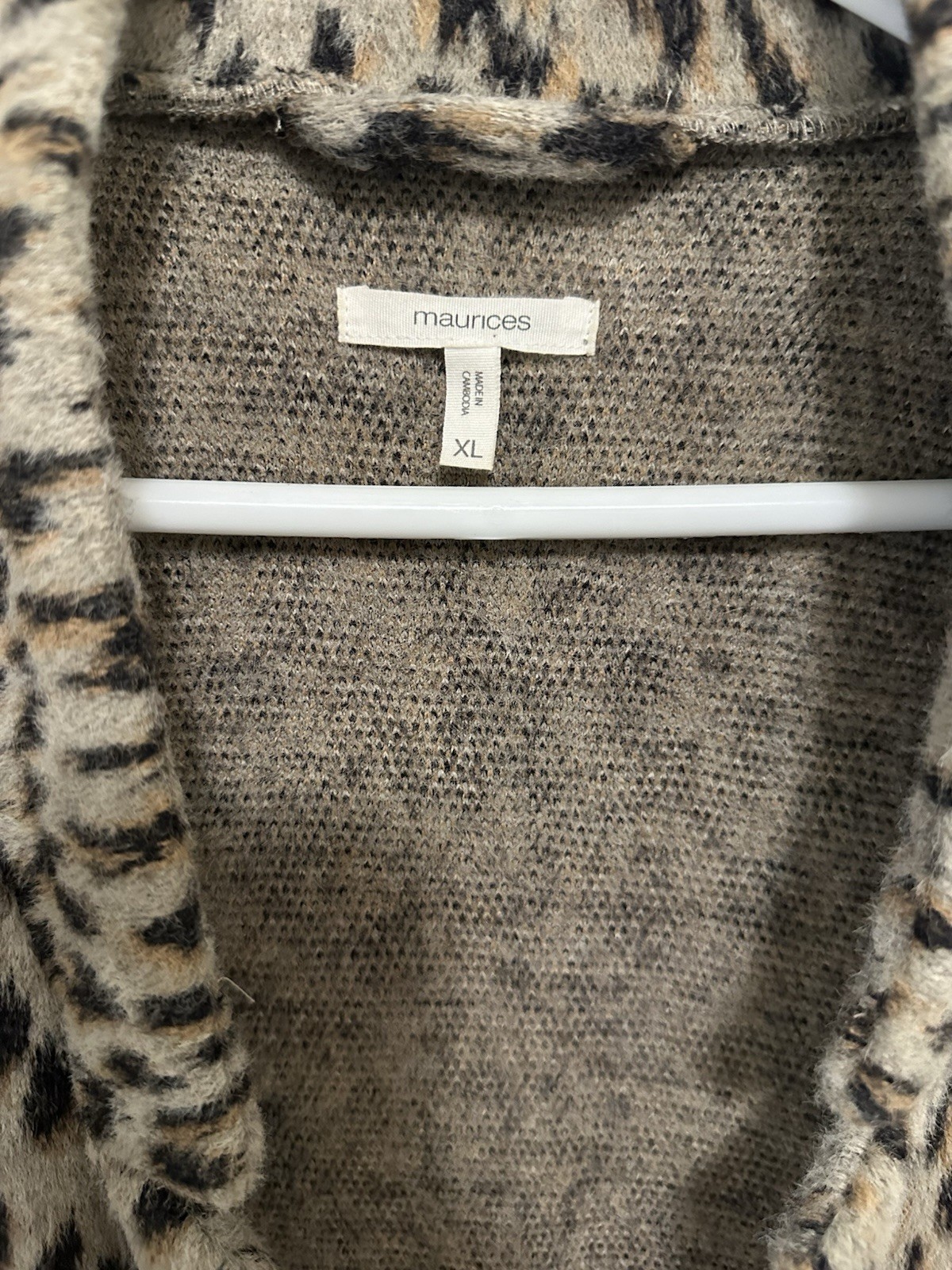 Maurice’s Leopard Print Coatigan Jacket Sz XL