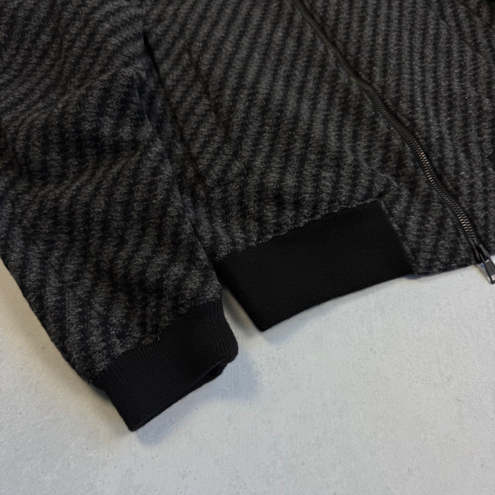 ANN DEMEULEMEESTER SAMPLE BETTOCA WOOL BOMBER JACKET ARCHIVE BLACK GREY MENS S