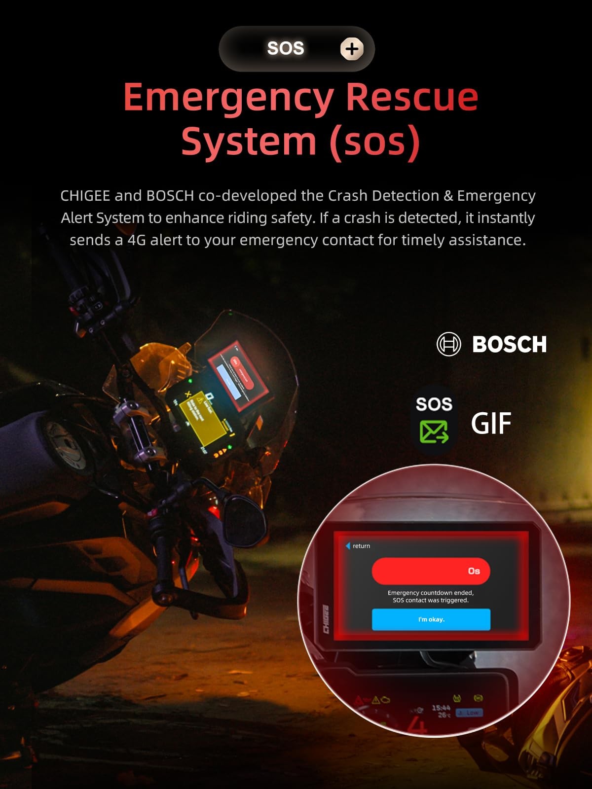 CHIGEE AIO-6 LTE 4G Motorcycle GPS Navigation with 6 inch Display, Smart Geo-Fen