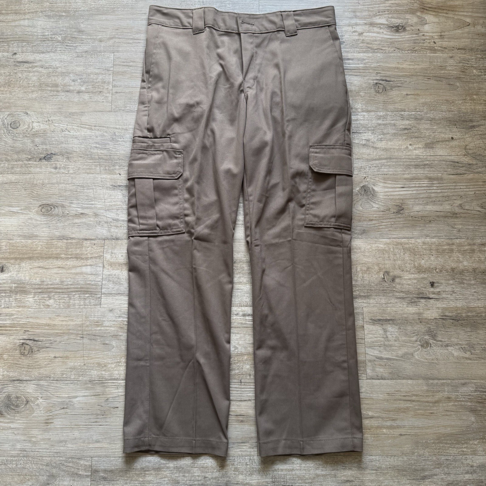 Dickies Cargo Work Pant 34×30 Regular Fit Flex Straight Leg Brown Khaki Work NEW