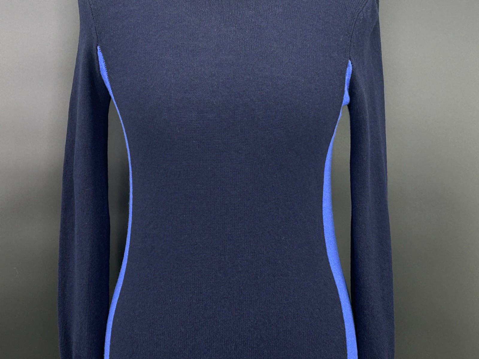 Aqua Cashmere Sweater Womens S Pullover Knit Tunic Blue Colorblock Long Sleeve