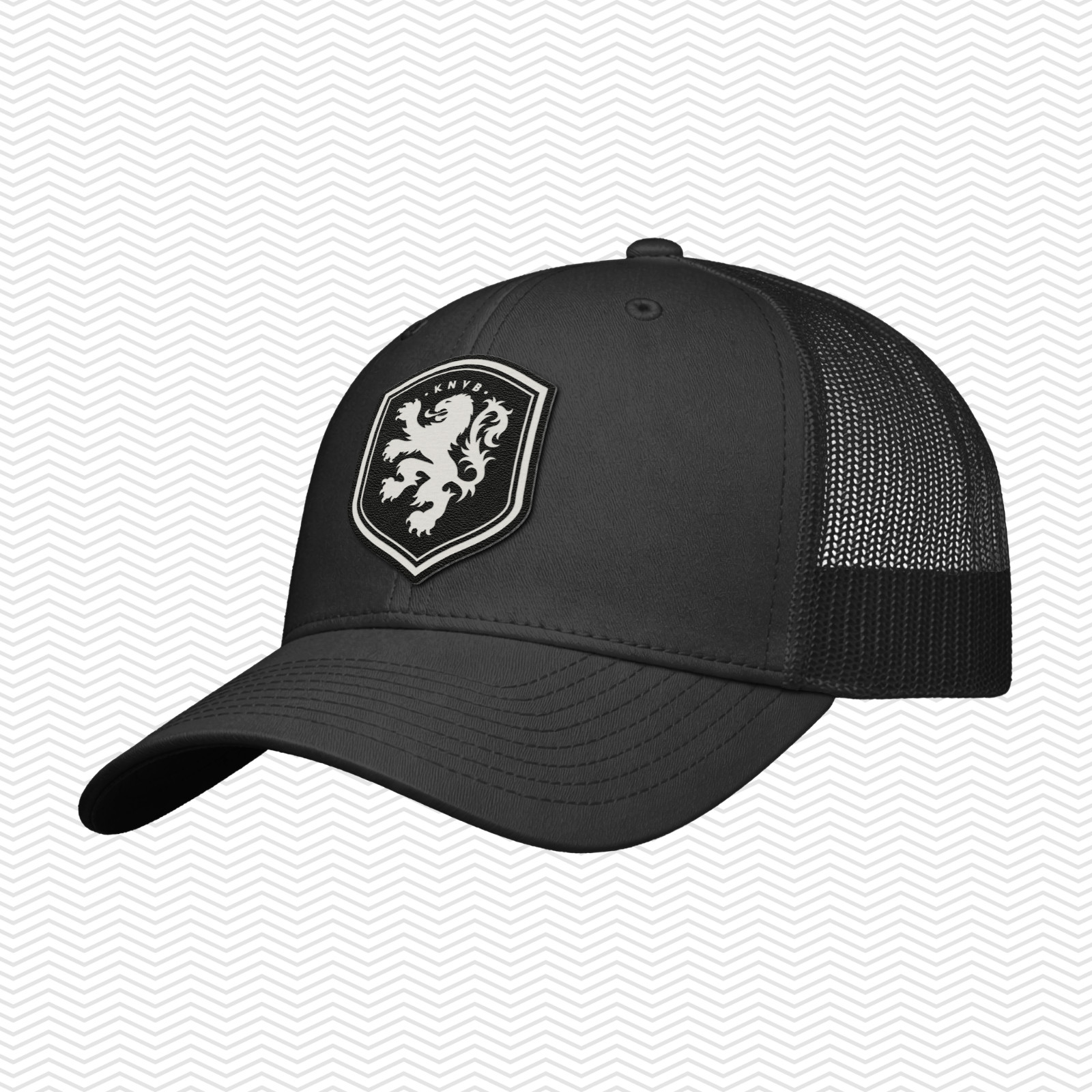Netherlands Soccer Snapback Hat | Dutch Patch Cap | Black-Tan-Saddle Brown