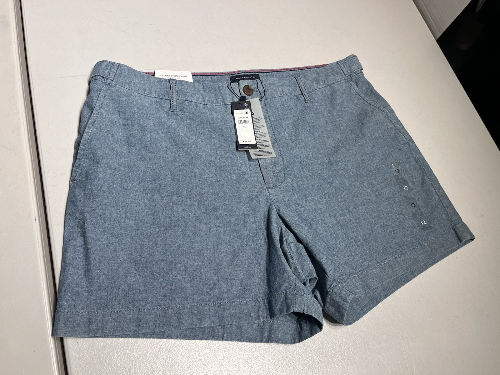 Tommy Hilfiger Shorts Women’s 12 Blue Cotton Classic Stretch Pockets 4.5” Inseam
