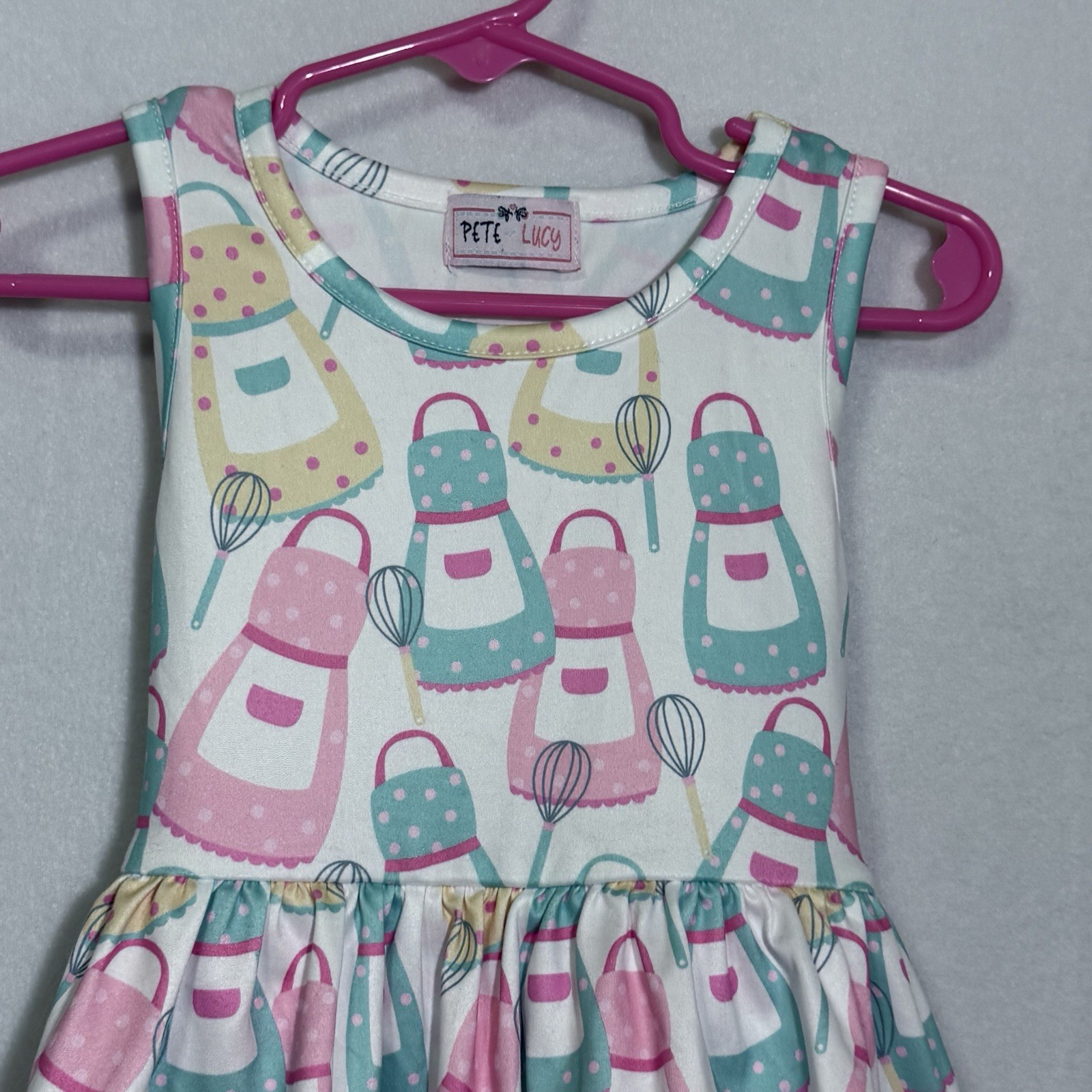 Pete + Lucy Baking Beauty Pink Blue Bubble Bodysuit Romper Girl’s Size 18-24M