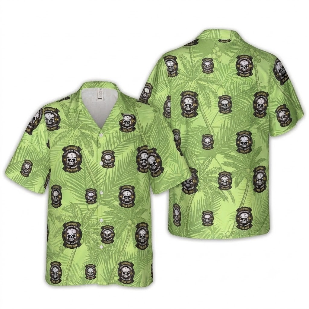 Us Army Airborne Ranger7Th Infantry Division (L) Recon Scout Hawaiian Shirt
