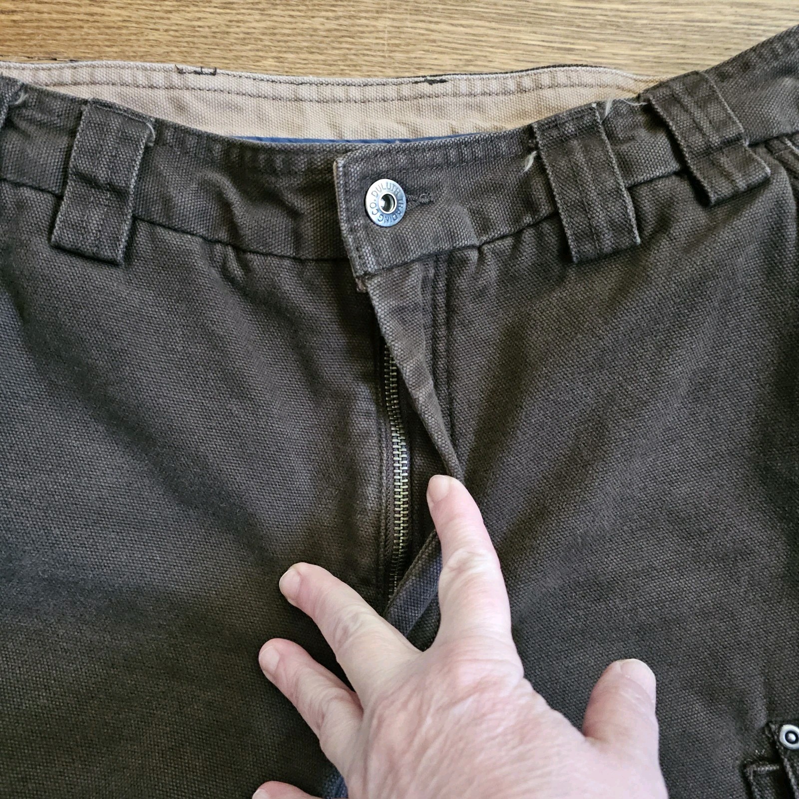 Duluth Flex Fire Hose Ultimate Cargo Pants Mens 36×32 (34×30) Brown Work Lined