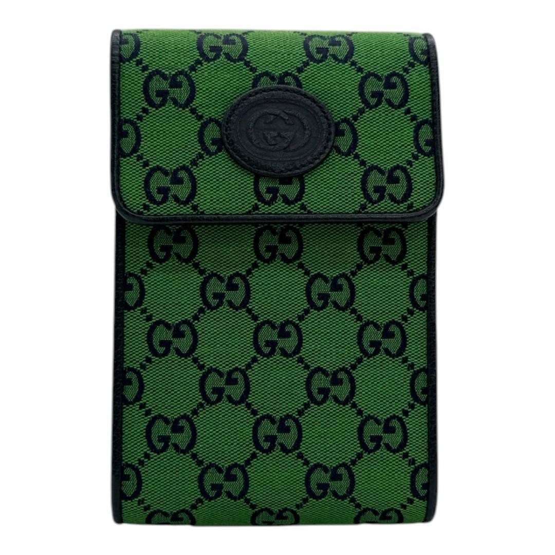 GUCCI GG Canvas Shoulder Bag Green Ladies Gift Present 0611b