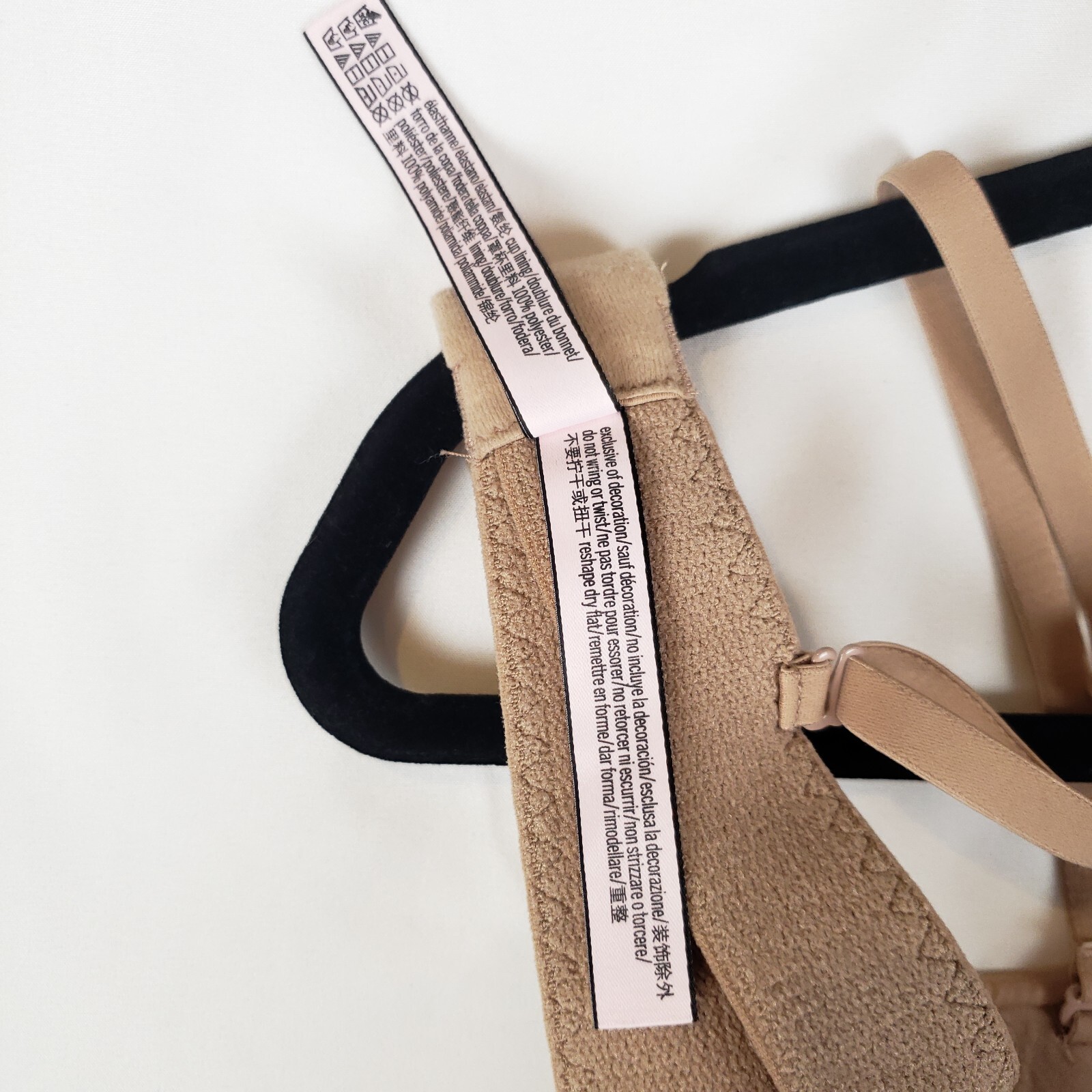 Victorias Secret Body Bra Lined Strapless 34C Beige Multiway Straps Included