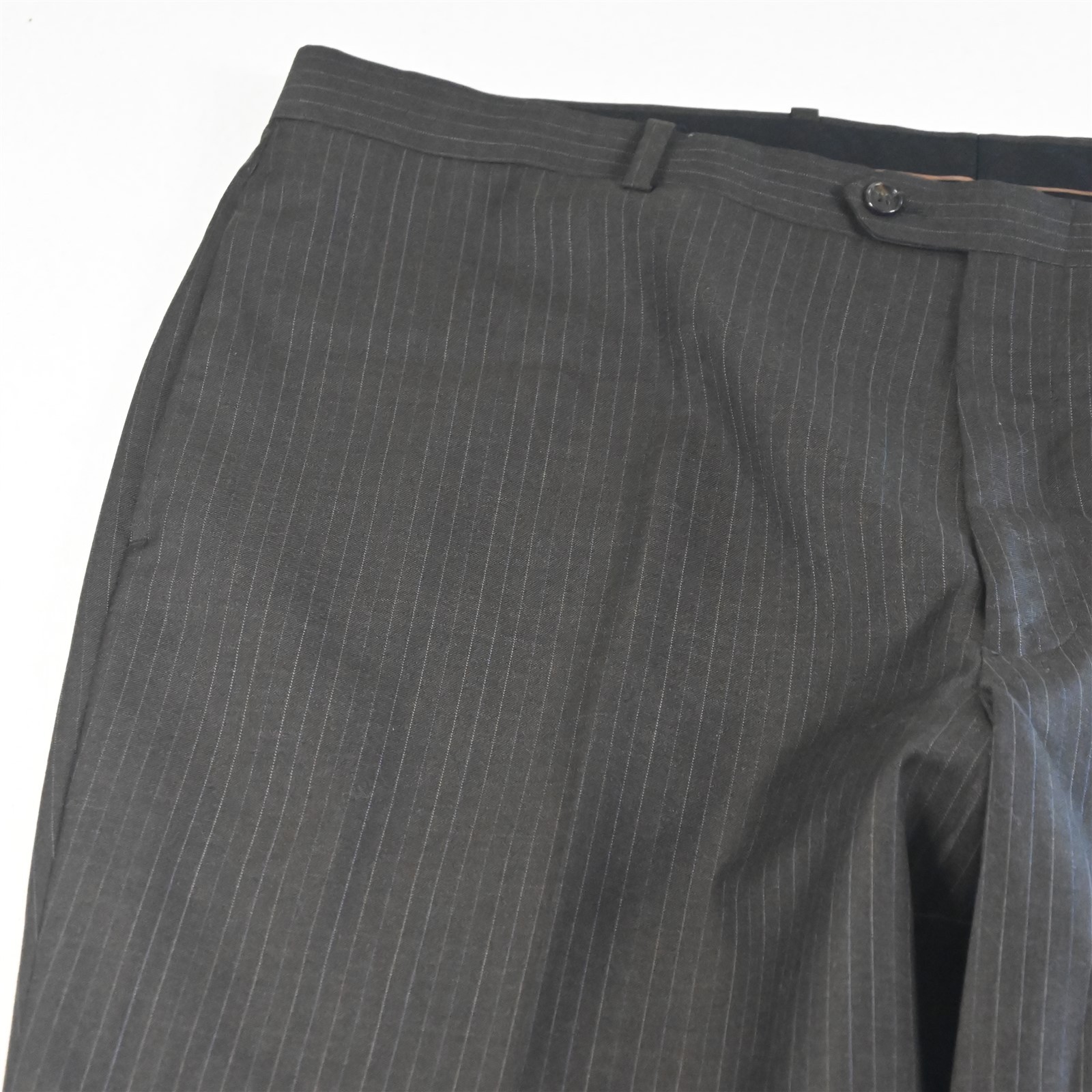 Vitale Barberis 48R 40×29 Brown Striped Super 110s Wool Mens Jacket Pants Suit