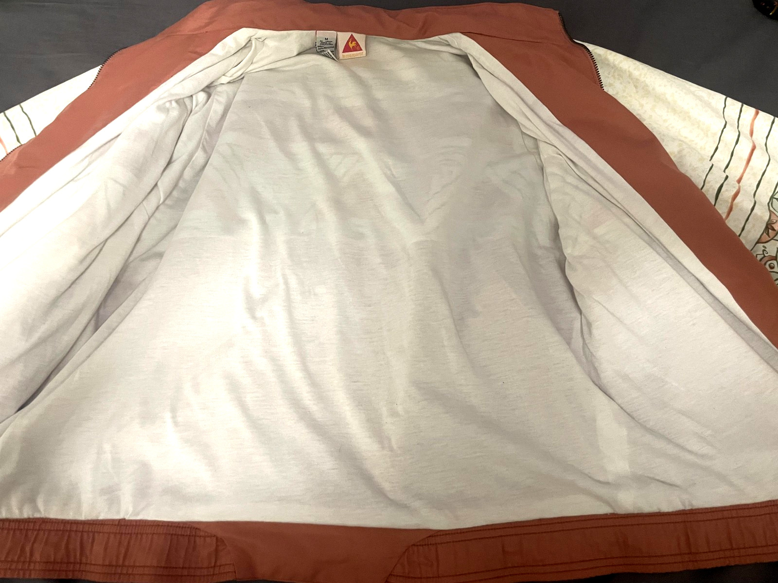 Le Coq Sportif Windbreaker 90s Jacket Mens Medium Vintage French Orange Spring