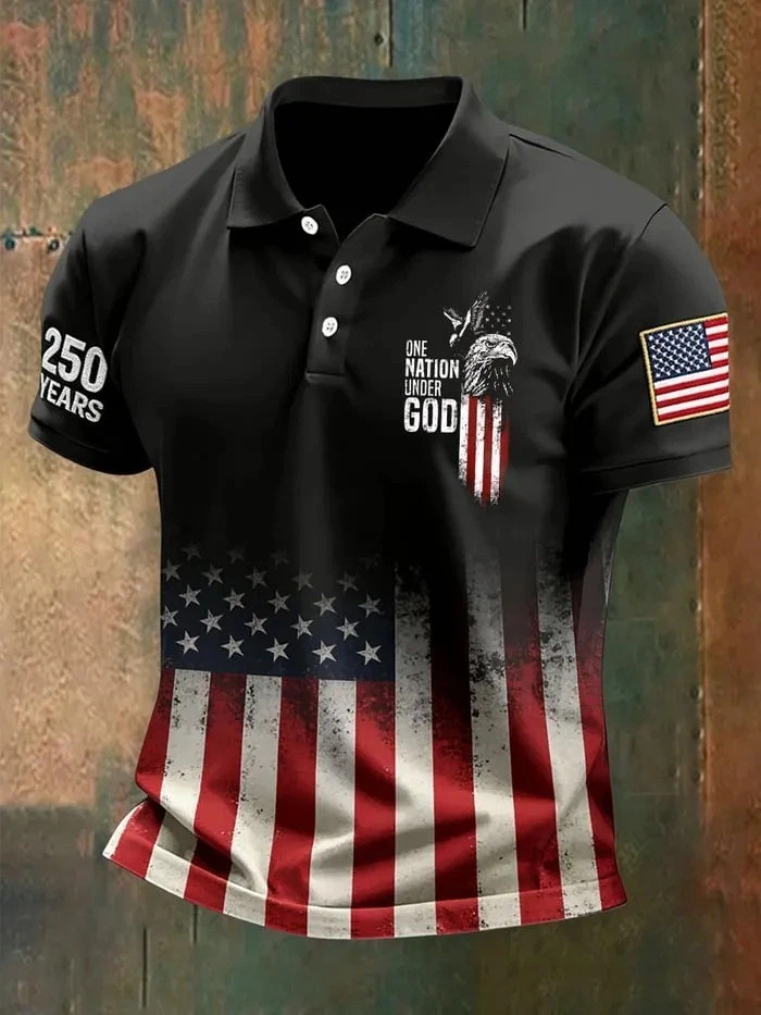 250th Anniversary Polo Shirt 1776-2026, American Flag Polo 4th Of July