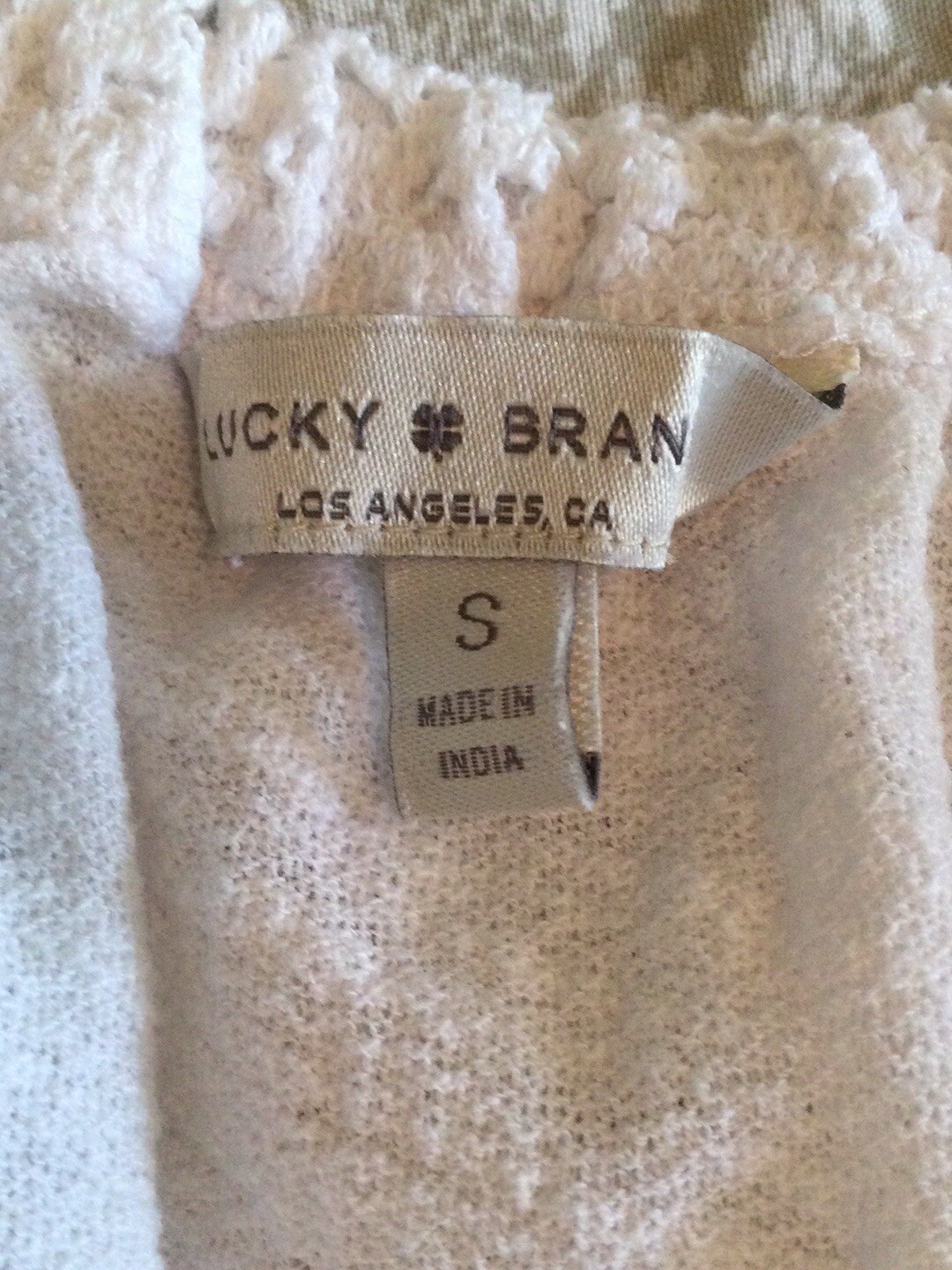 Lucky Brand White Lace Crochet Ruffle Off the Shoulder Top S